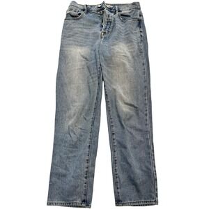 PacSun Jeans Womens 26 Light Wash High Rise Straight Button Fly Distressed Denim